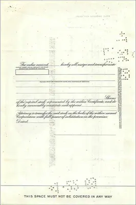 Certificate of 100 shares of the Great Atlantic & Pacific Tea Company — publisher Morgan Guaranty Trust Company — Back