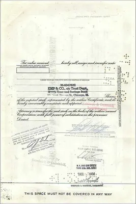 Certificado de 100 ações da Great Atlantic & Pacific Tea Company — DELTEC SECURITIES CORP — n° 358947 — Verso