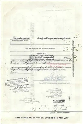 Great Atlantic & Pacific Tea Company'nin 100 Hissesi Sertifikası — Deltec Securities Corp — N° 358948 — Arka yüz