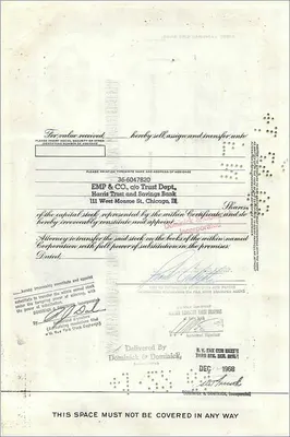 Certificate of 100 shares of the Great Atlantic & Pacific Tea Company — Deltec Securities Corp — n° 358952 — Back