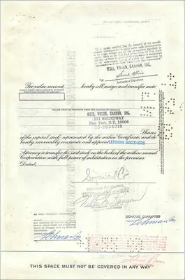 Action de la Great Atlantic & Pacific Tea Company — 100 actions — éditeur Morgan Guaranty Trust Company — Verso
