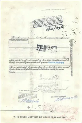 Acción de la Great Atlantic & Pacific Tea Company — certificado de 100 acciones — editor First National City Bank — Reverso