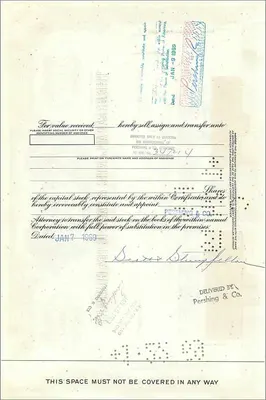Certificate of 100 shares of the Great Atlantic & Pacific Tea Company — publisher First National City Bank, no. 347215 — Back