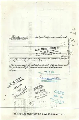 Certificat de 100 actions de la Great Atlantic & Pacific Tea Company — Bache & Co. — n° 363397 — Verso