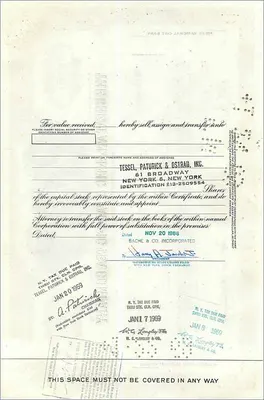 Certificate of 100 shares of the Great Atlantic & Pacific Tea Company — Bache & Co. Incorporated — Back
