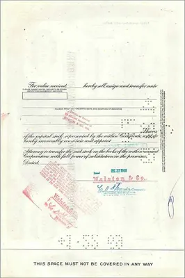 Aktie der Great Atlantic & Pacific Tea Company — 100 Aktien — Verlag First National City Bank — Rückseite
