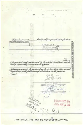 Share Certificate of the Great Atlantic & Pacific Tea Company — publisher First National City Bank, n° 0443841 — Back