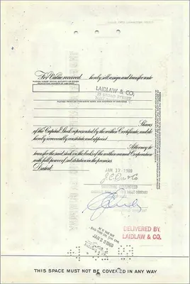 Certificat de la Great Atlantic & Pacific Tea Company — J.C. Orr & Co. — n° 0267429 — Verso