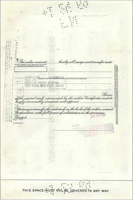 Ação da Great Atlantic & Pacific Tea Company — 3 ações — editor First National City Bank — Verso