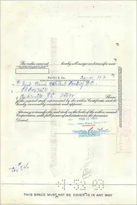 Certificate of Shares of the Great Atlantic & Pacific Tea Company — Publisher First National City Bank, No. 0428406 — Back