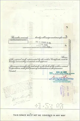 Certificado de ações da Great Atlantic & Pacific Tea Company — Merrill Lynch Pierce Fenner & Smith — n° 0527170 — Verso