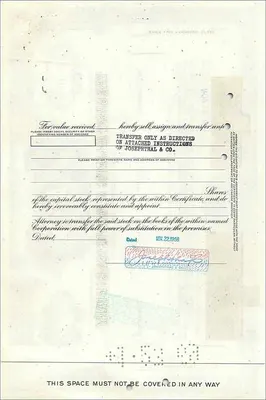 Certificado de acciones de la Great Atlantic & Pacific Tea Company — Josephthal & Co — n° 052546 — Reverso