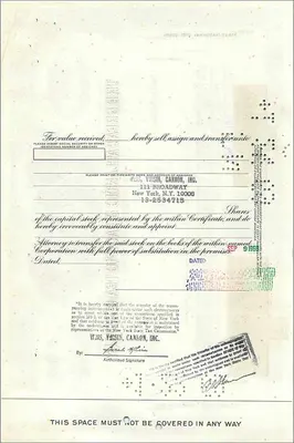 グレート・アトランティック＆パシフィック・テイ・カンパニーの株式 — A. L. Stamm & Co — 番号 0521651 — 裏面
