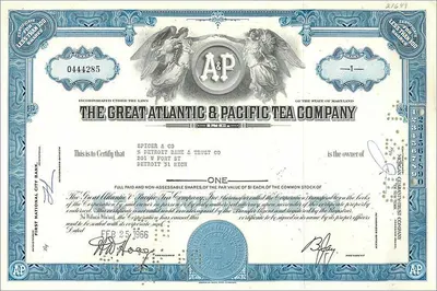 Chứng khoán của Great Atlantic & Pacific Tea Company — Detroit, Michigan — First National City Bank