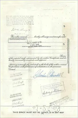 Action de la Great Atlantic & Pacific Tea Company — 7 actions — éditeur : American Bank Note Company — Verso