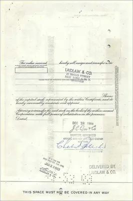 Great Atlantic & Pacific Tea Companyの証明書 — 44株 — 発行者 First National City Bank — 裏面