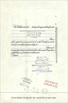 Action de la Great Atlantic & Pacific Tea Company — 2 actions — éditeur Morgan Guaranty Trust Company — Verso