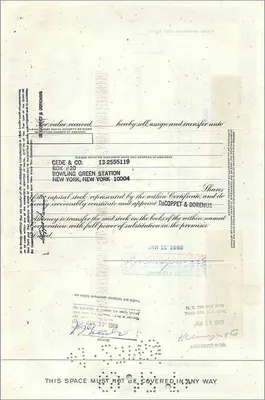 Zertifikat über 50 Aktien der Great Atlantic & Pacific Tea Company — Kohlmeyer & Co — datiert 1925 — Rückseite