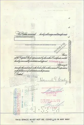 Aktion der Great Atlantic & Pacific Tea Company — 1 Aktie — Verlag A&P, Nr. 0308020 — Rückseite