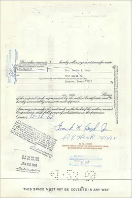 Hành động của Great Atlantic & Pacific Tea Company — Frank L. Boyd Jr. & Mrs. Sandra E. Boyd — 1 hành động — ngày 1939 — Mặt sau