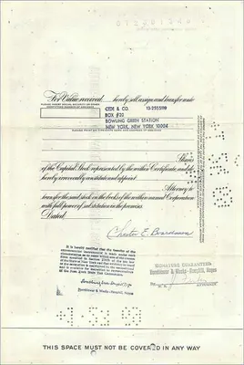 Ação da Great Atlantic & Pacific Tea Company — Chester E. Boardman — n° 0280582 — Verso