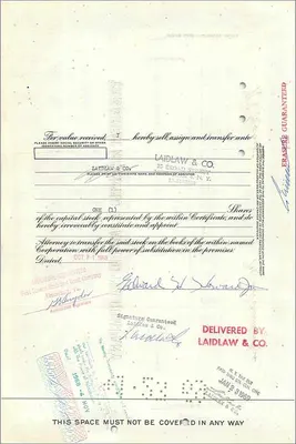Certificado de acciones de The Great Atlantic & Pacific Tea Company — editor First National City Bank, n° 0328581 — Reverso