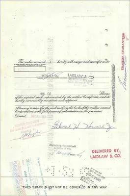 Action of the Great Atlantic & Pacific Tea Company — certificate of 1 share — publisher American Bank Note Company — Back