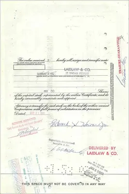 Certificado de ações da Great Atlantic & Pacific Tea Company — Edward H. Howard Jr. — série 1, n° 0389813 — Verso