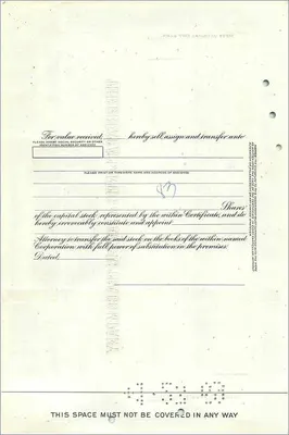 Share Certificate of the Great Atlantic & Pacific Tea Company — Ralph May — dated 28 March 1966 — Back
