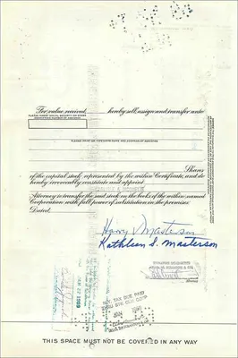Action de la Great Atlantic & Pacific Tea Company — certificat de 1 action — éditeur First National City Bank — Verso