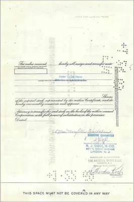 Action de la Great Atlantic & Pacific Tea Company — Mrs Mary Ellen Waldchen — 1966 — Rückseite
