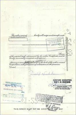 Action of the Great Atlantic & Pacific Tea Company — David Winderbaum — n° 0346809 — Back