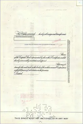 Aktienzertifikat der Great Atlantic & Pacific Tea Company — Fannie K. Cohen — datiert Februar 1963 — Rückseite