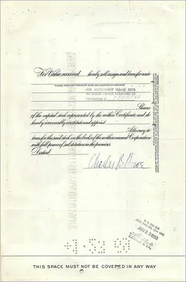 Share Certificate of the Great Atlantic & Pacific Tea Company — Publisher: The First National City Bank of New York, No. 0131927 — Back