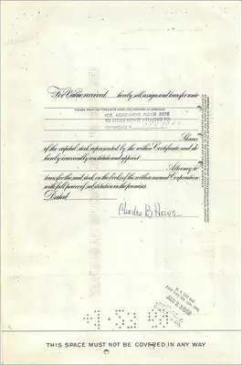 Certificado de ações da Great Atlantic & Pacific Tea Company — 3 ações — editor: The First National City Bank of New York — Verso