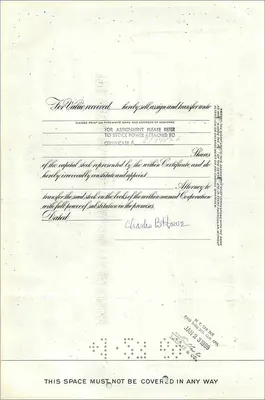 Certificado de acciones de la Great Atlantic & Pacific Tea Company — 2 acciones — editor Morgan Guaranty Trust Company — Reverso