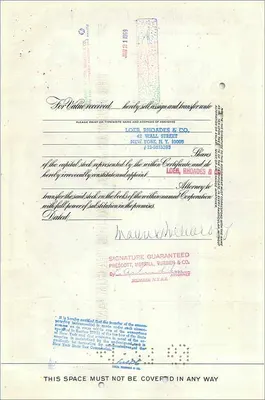 Certificat d'actions de The Great Atlantic & Pacific Tea Company — Maurice Melincopp, Cleveland — éditeur : The First National City Bank of New York — Verso