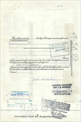 Chứng khoán của Great Atlantic & Pacific Tea Company — David Winderbalm — 47 chứng khoán — nhà xuất bản First National City Bank — Mặt sau