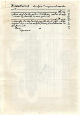 Azione di partecipazione della società John Blair & Company — Delaware — n° B109 — Verso