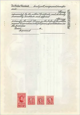 Acción de la sociedad John Blair & Company — acción de clase B — editor Corporation Supply Co. Chicago, n° B256 — Reverso
