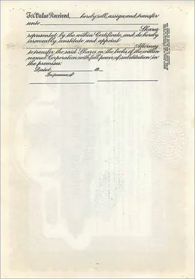 Acción de la sociedad John Blair & Company — Acción de clase B — Sello 'CANCELLED' — Serie B250 — Reverso