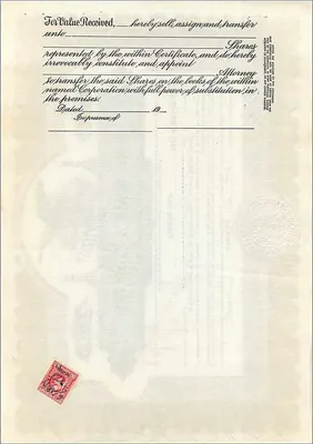 Acciones de la sociedad John Blair & Company — acción de clase B — editor Corporation Supply Co. Chicago — Reverso