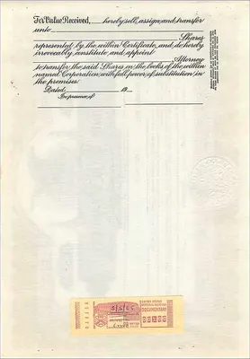 Certificato di azioni della società John Blair & Company — Louis Faust — Delaware — Verso
