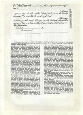 Acción de la sociedad John Blair & Company — Delaware — editor Dwight & M. H. Jackson, Chicago — Reverso