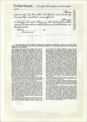 John Blair & Company — Acción de la clase A — editor Dwight S.M. H. Jackson, Chicago, IL — Reverso