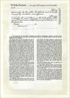 Certificato di azioni della società John Blair & Company — Editore non identificato, n° di serie 13 — Verso