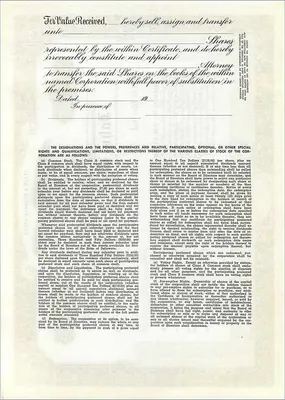 Certificado de acciones de la sociedad John Blair & Company — editor Dwight M. H. Jackson, Chicago, IL — Reverso