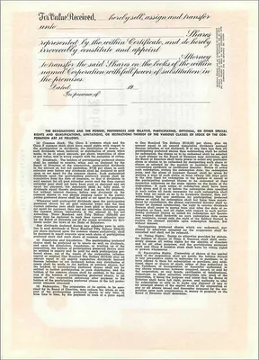Ação de participação preferencial — John Blair & Company — editor Dwight & M. H. Jackson, Chicago — Verso