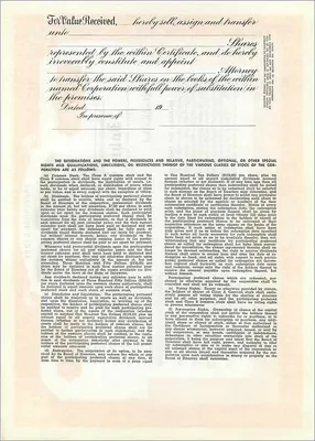Certificato di quote preferenziali — John Blair & Company — Delaware — Verso