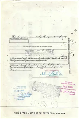 Aandeel van de Great Atlantic & Pacific Tea Company — 100 aandelen — uitgever Morgan Guaranty Trust Company — Achterkant
